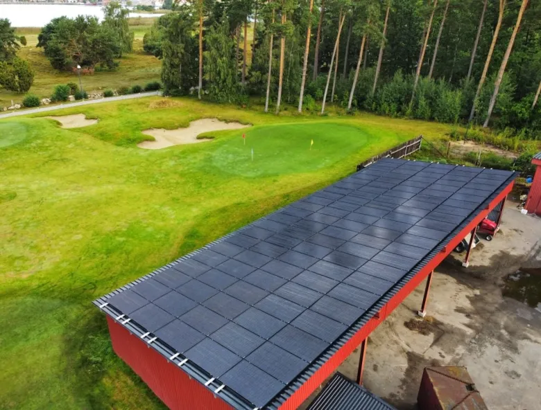 Solar panels at Sölvesborgs Golfklubb, Sweden